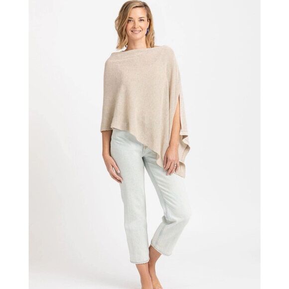 Elegant Cream Poncho Wrap - Picture 8 of 8